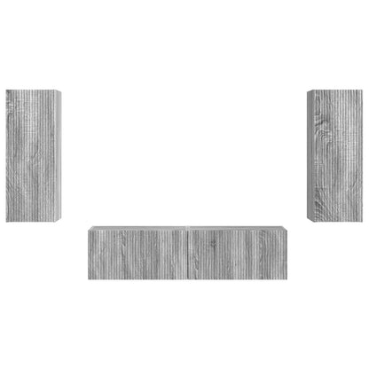 Set mobile TV 2 pcs Grigio Sonoma Legno multistrato