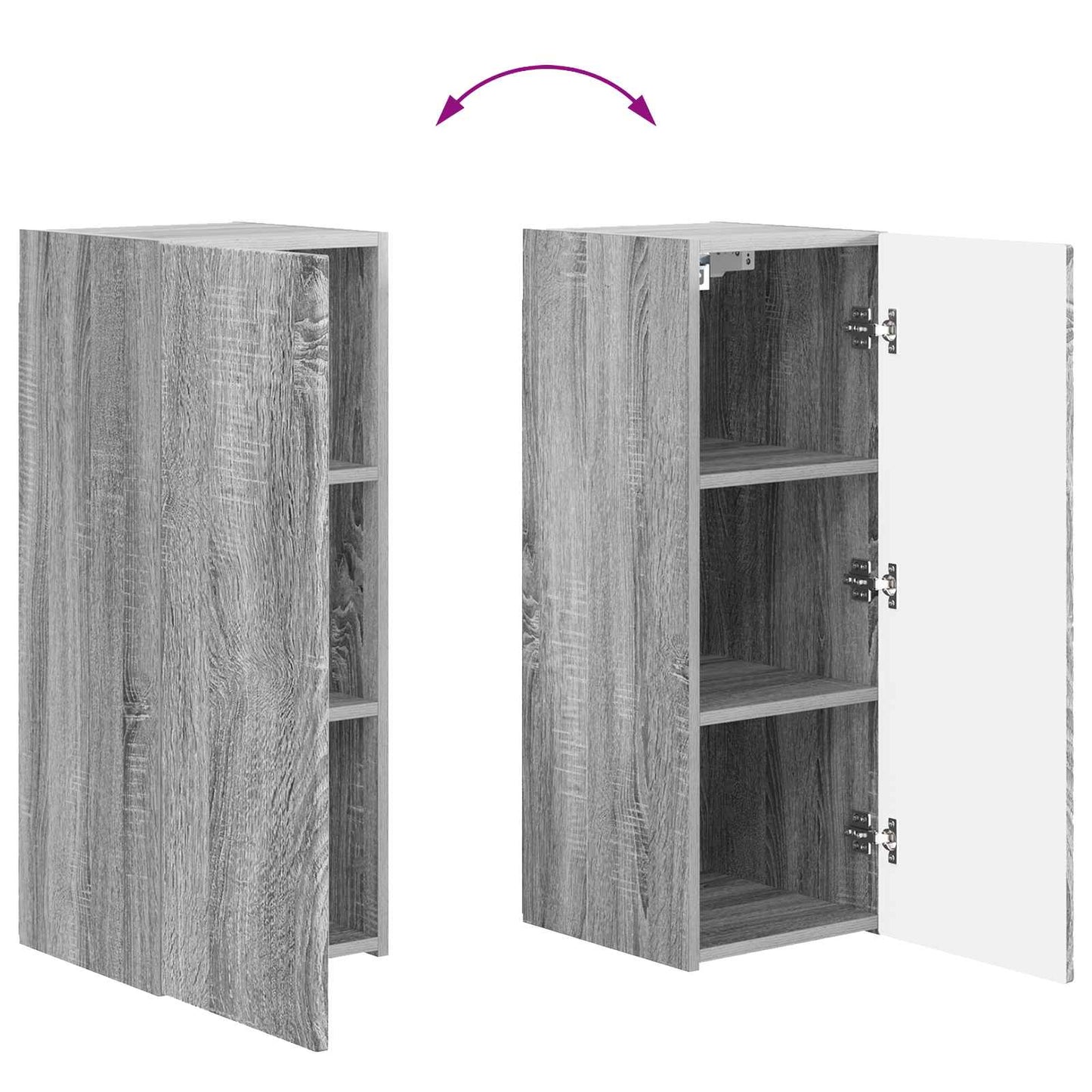 Set mobile TV 2 pcs Grigio Sonoma Legno multistrato