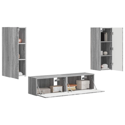 Set mobile TV 2 pcs Grigio Sonoma Legno multistrato