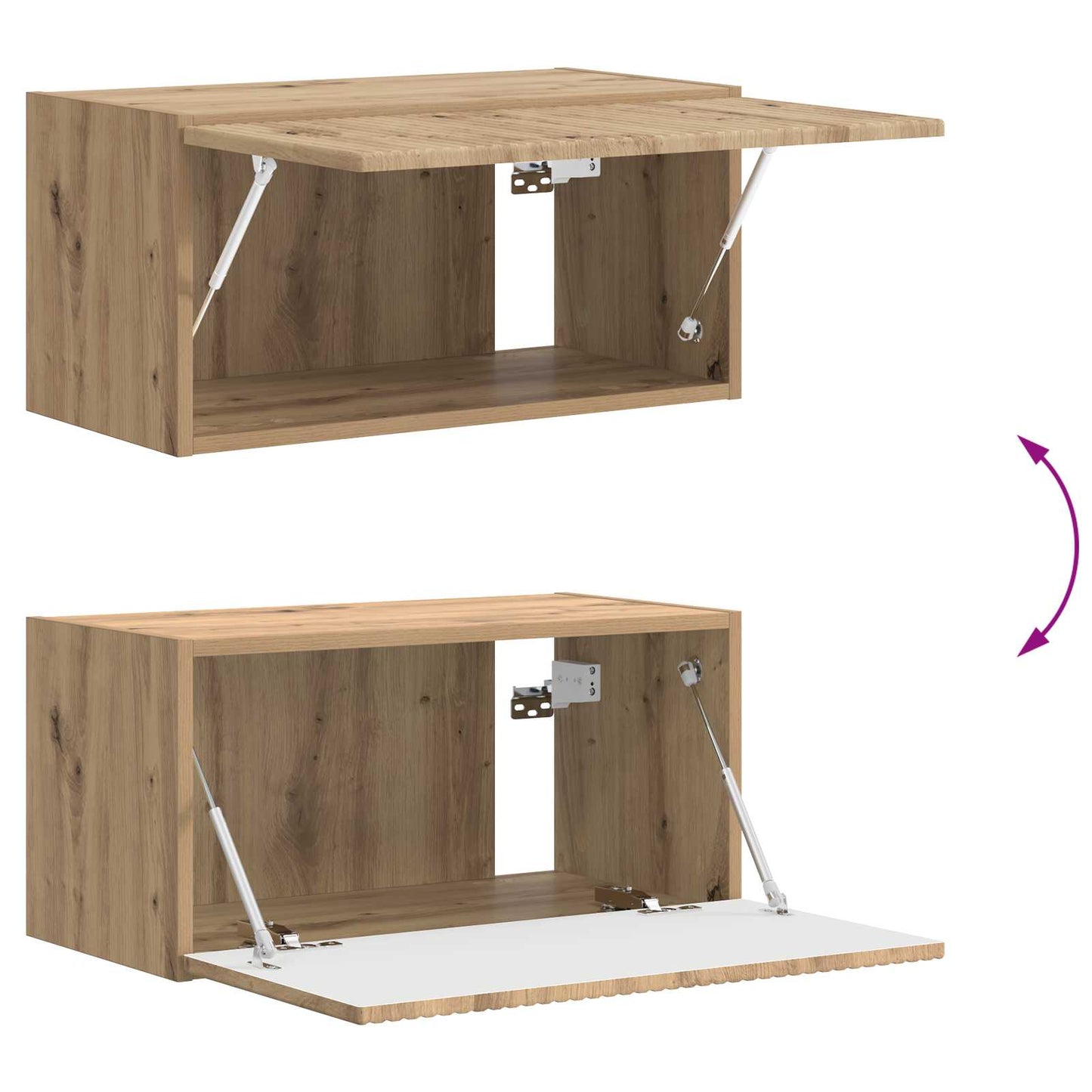 Set mobile TV 2 pcs Rovere artigianale Legno ingegnerizzato