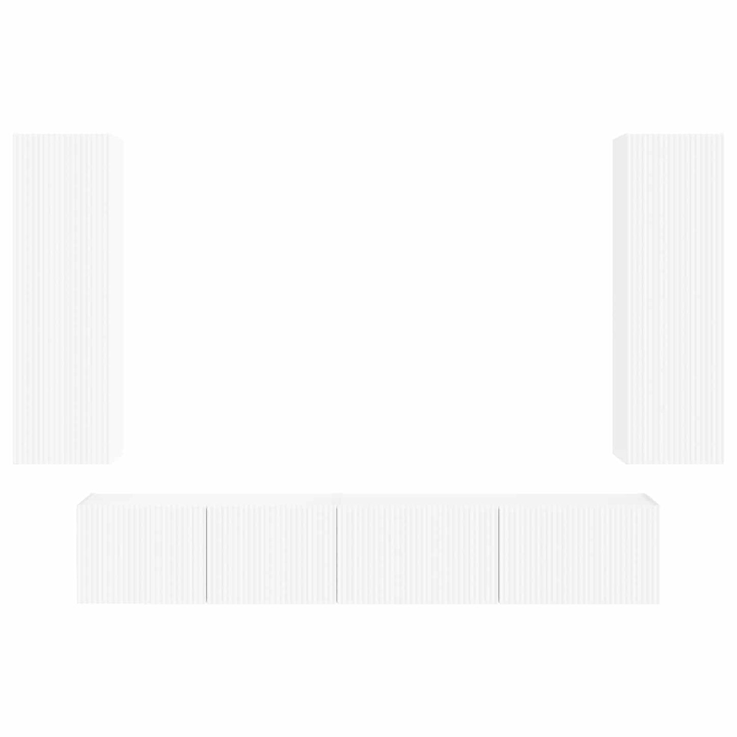 Set mobile TV Montaggio a parete 3 pcs Bianco Legno multistrato