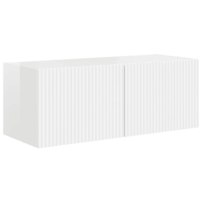 Set mobile TV 3 pcs Bianco Lucido Legno multistrato