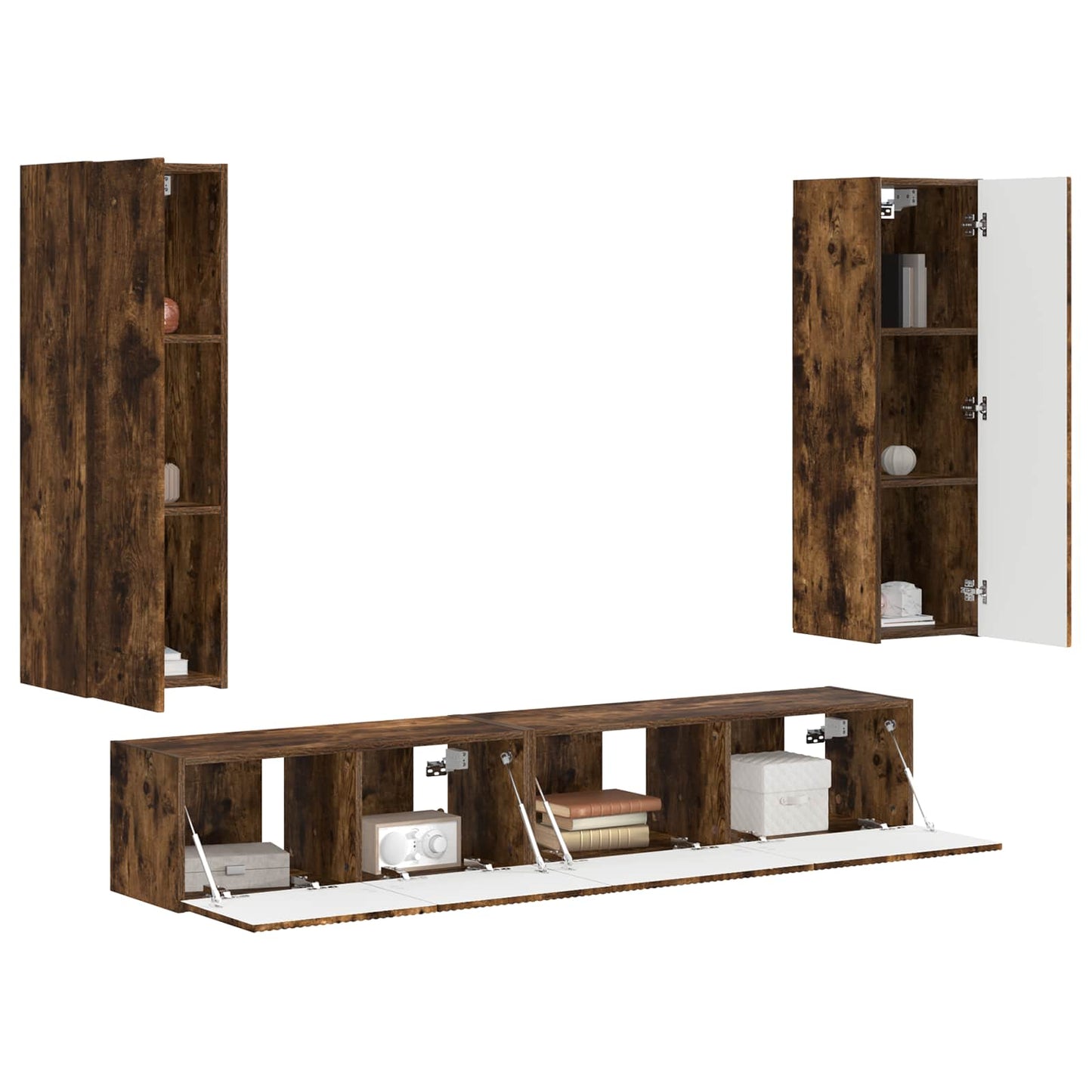 Set mobile TV 3 pcs Rovere fumé Legno multistrato