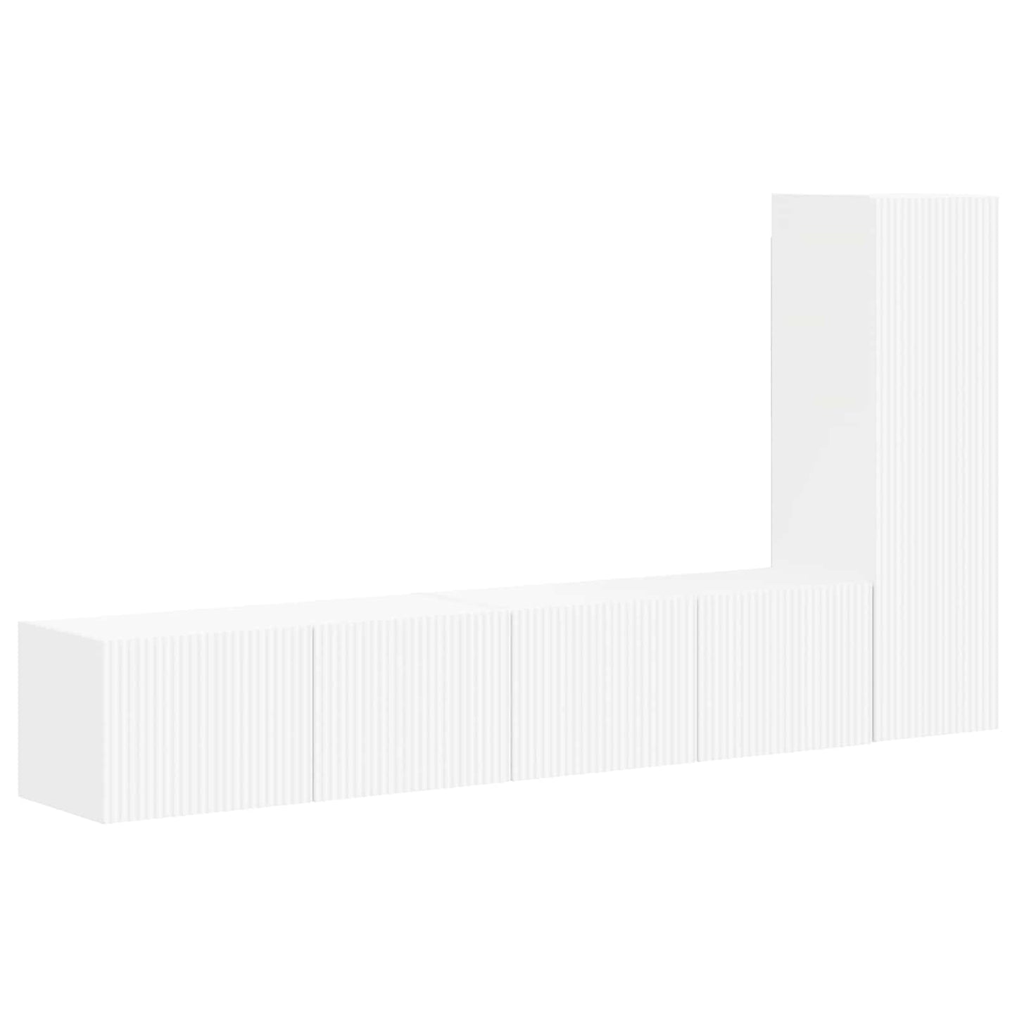 Set mobile TV Montaggio a parete 3 pcs Bianco Legno multistrato