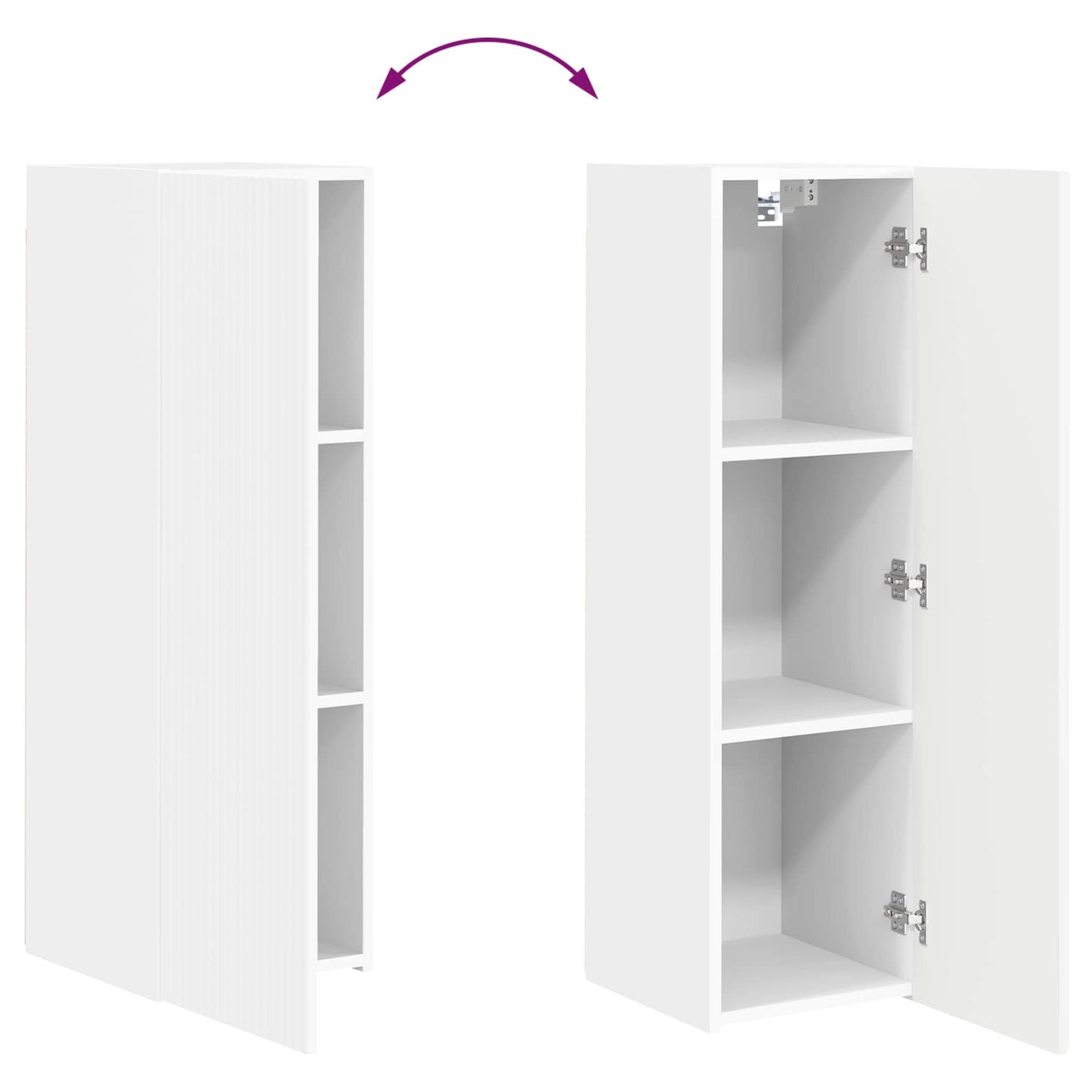 Set mobile TV Montaggio a parete 3 pcs Bianco Legno multistrato