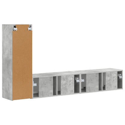 Set mobile TV 2 pcs Grigio cemento Legno multistrato