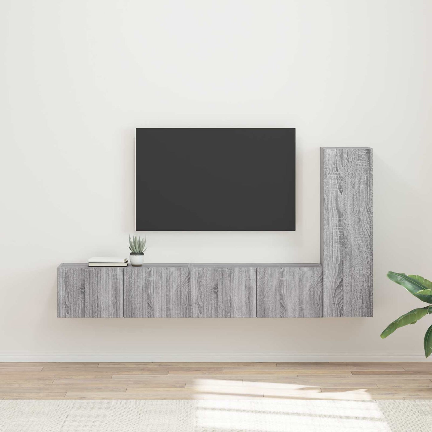Set mobile TV 2 pcs Grigio Sonoma Legno multistrato