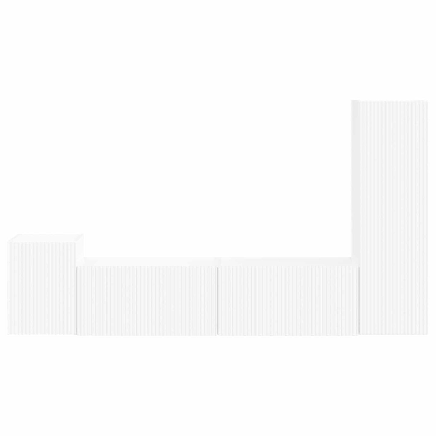 Set mobile TV Montaggio a parete 4 pcs Bianco Legno multistrato