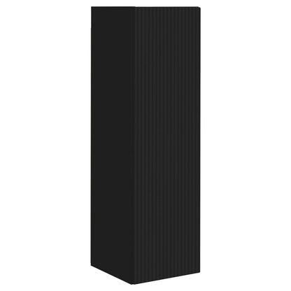 Set mobile TV Montaggio a parete 4 pcs Nero Legno multistrato