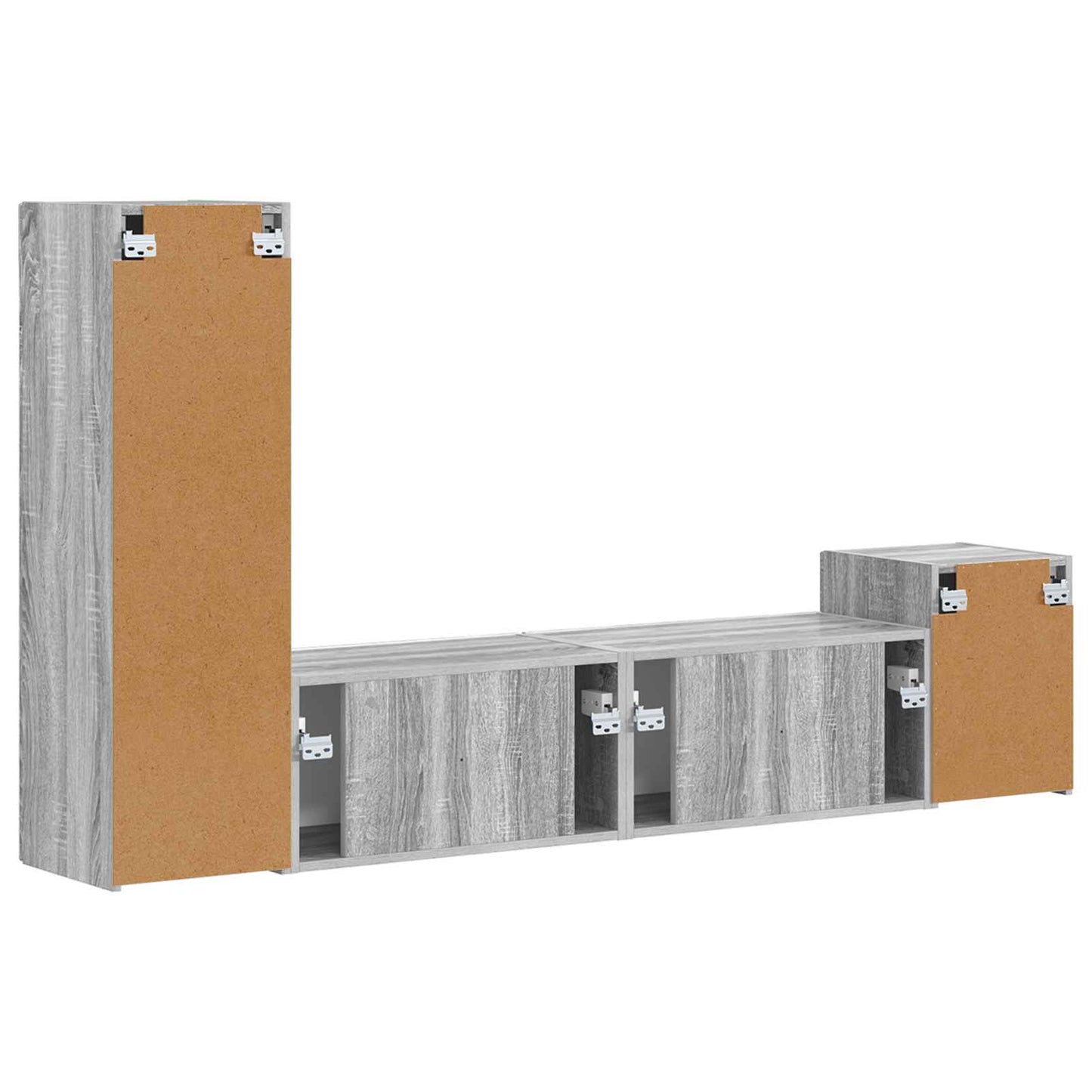 Set mobile TV 4 pcs Grigio Sonoma Legno multistrato