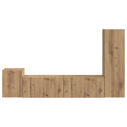 Set mobile TV 4 pcs Rovere artigianale Legno multistrato