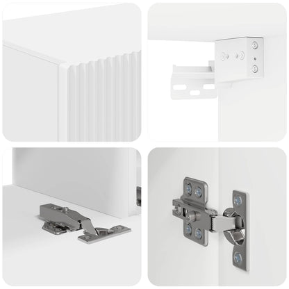 Set mobile TV Montaggio a parete 3 pcs Bianco Legno multistrato