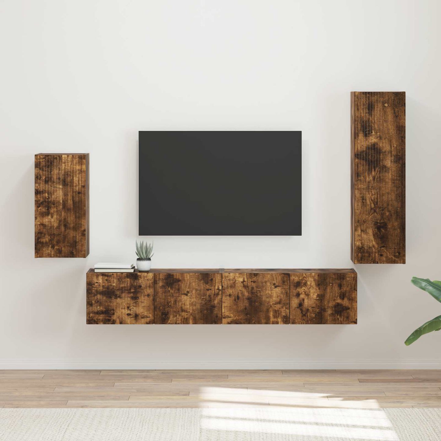 Set mobile TV 3 pcs Rovere fumé Legno multistrato