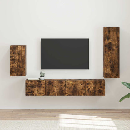 Set mobile TV 3 pcs Rovere fumé Legno multistrato