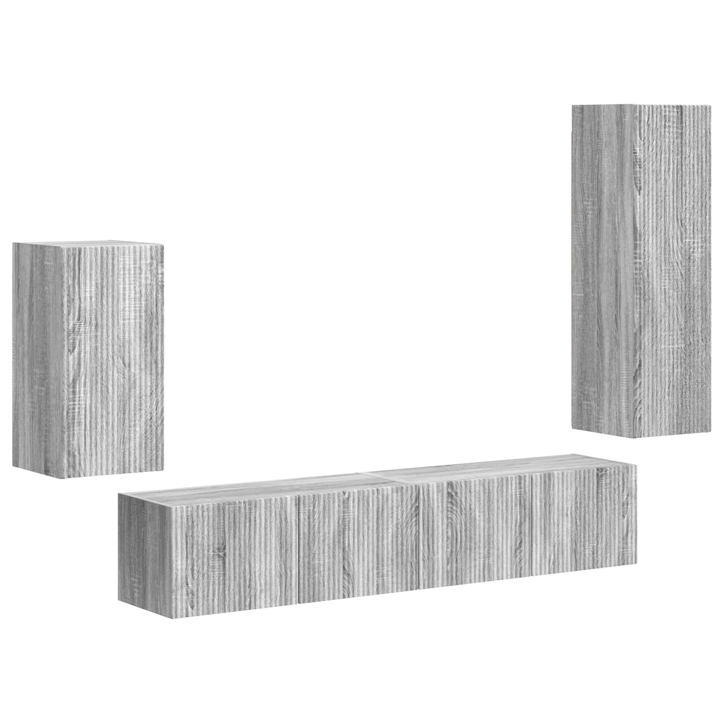 Set mobile TV 3 pcs Grigio Sonoma Legno multistrato