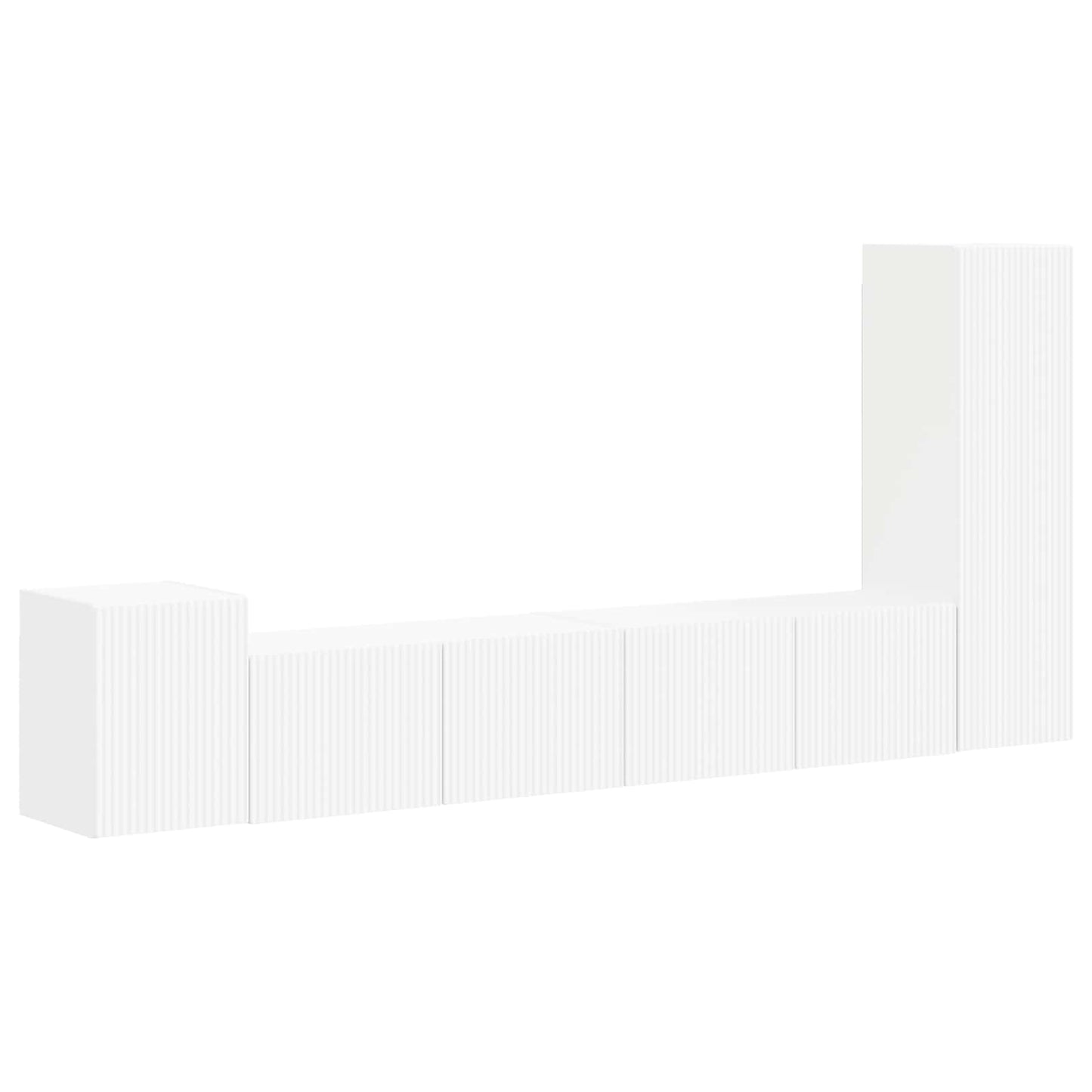 Set mobile TV Montaggio a parete 3 pcs Bianco Legno multistrato