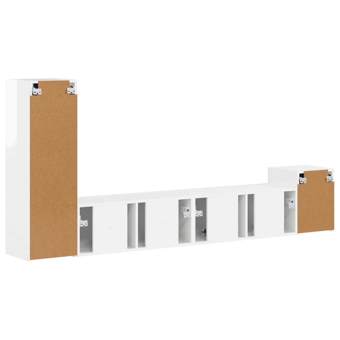 Set mobile TV 3 pcs Bianco Lucido Legno multistrato