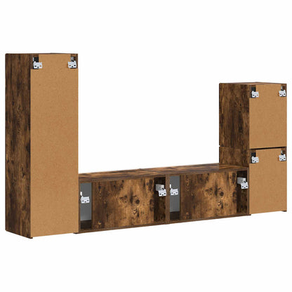 Set mobile TV 4 pcs Rovere fumé Legno multistrato