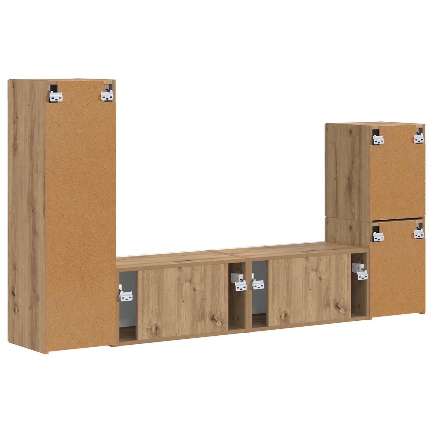 Set mobile TV 4 pcs Rovere artigianale Legno multistrato