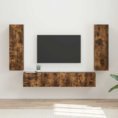 Set mobile TV 4 pcs Rovere fumé Legno multistrato