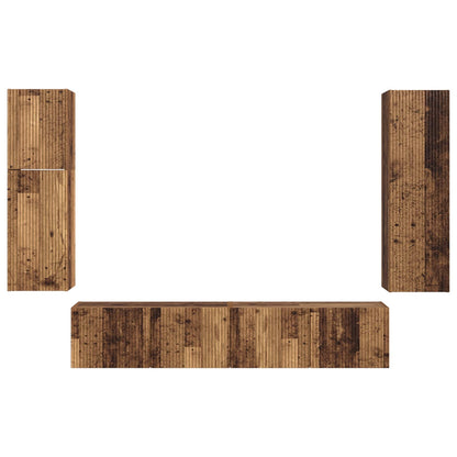 Set mobile TV 4 pcs Legno vecchio Legno multistrato