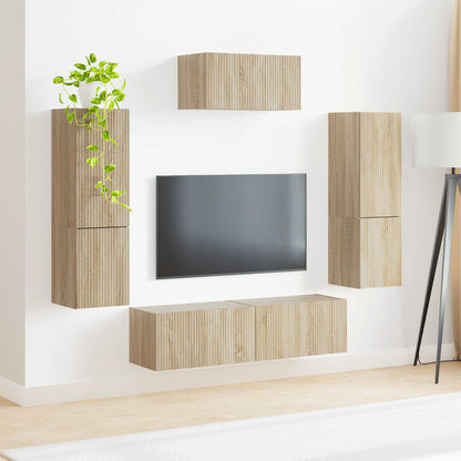 Set mobile TV 4 pcs Rovere Sonoma Legno multistrato