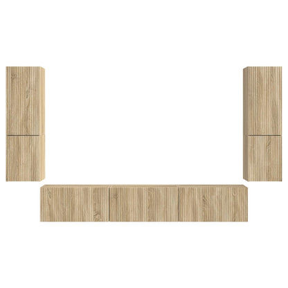 Set mobile TV 4 pcs Rovere Sonoma Legno multistrato