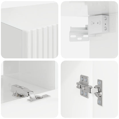 Set mobile TV 4 pcs Bianco Lucido Legno multistrato