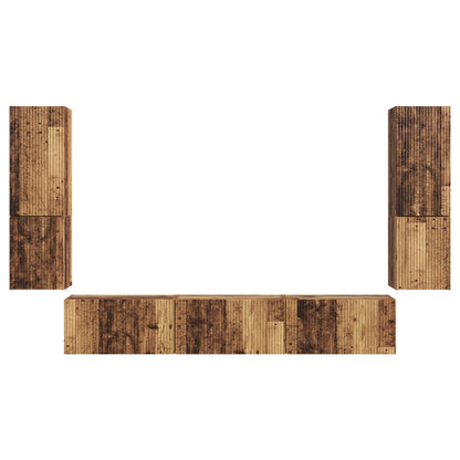 Set mobile TV 4 pcs Legno vecchio Legno multistrato