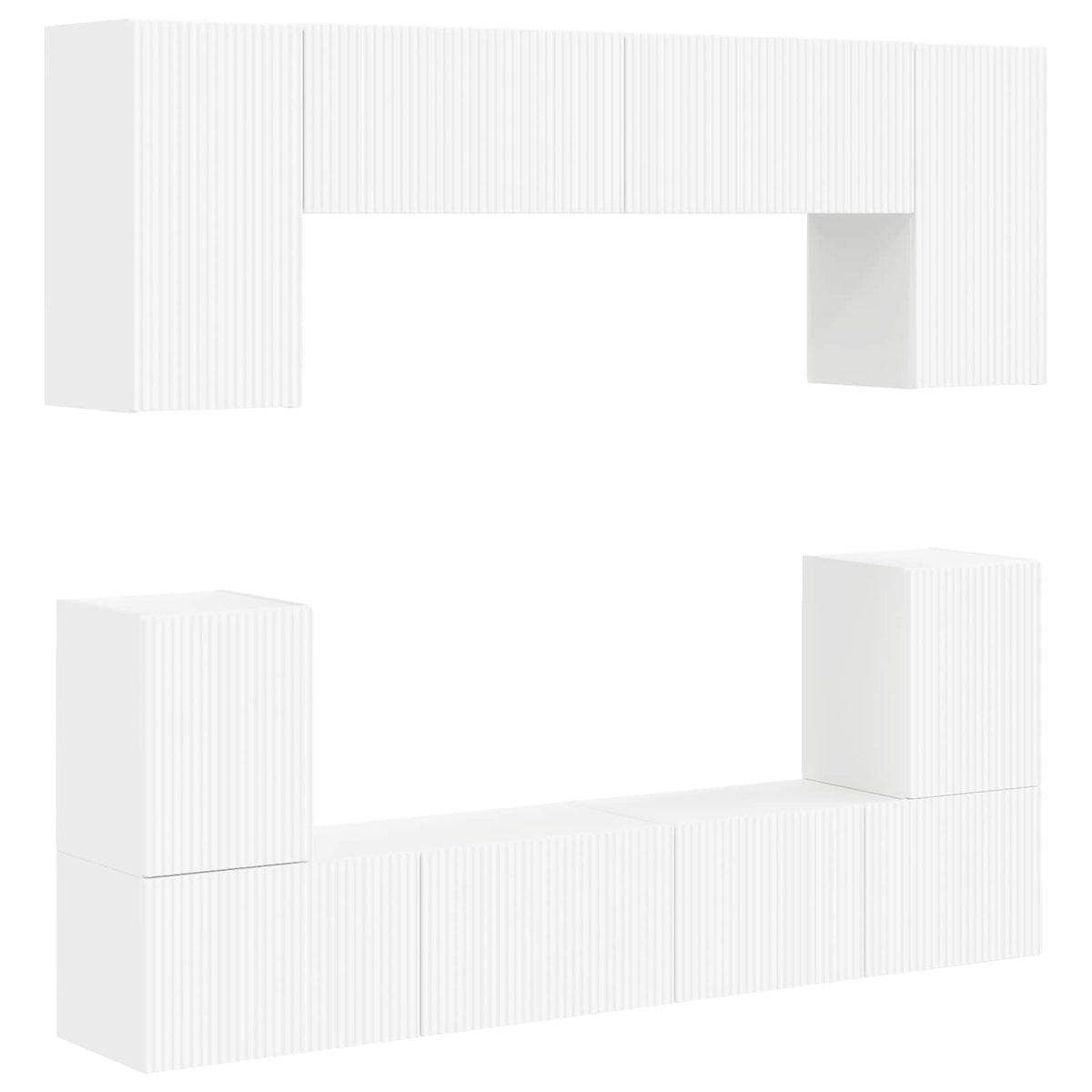 Set mobile TV 5 pz Bianco Legno ingegnerizzato | homemem39
