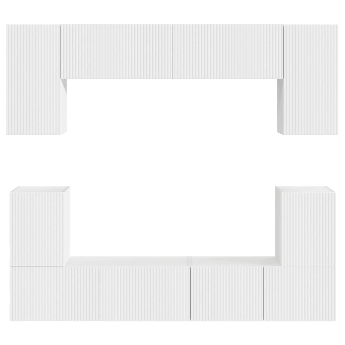 Set mobile TV 5 pz Bianco Legno ingegnerizzato | homemem39