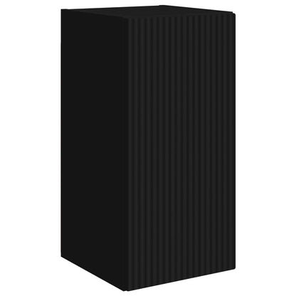 Set mobile TV Montaggio a parete 6 pcs Nero Legno multistrato