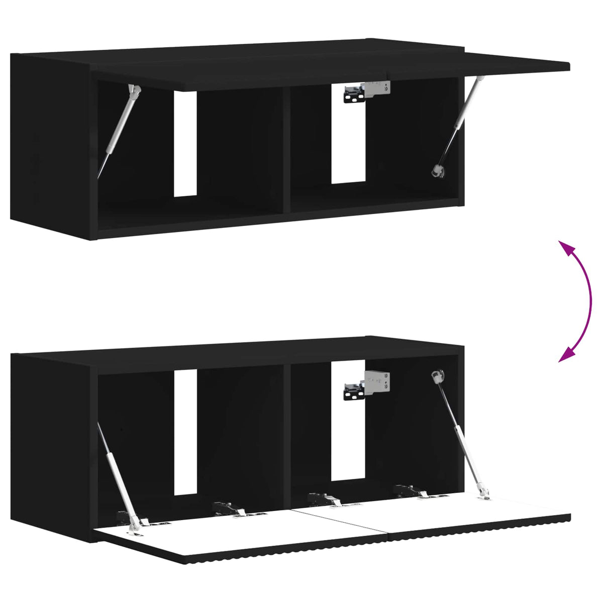 Set mobile TV 6 pz Nero Legno ingegnerizzato | homemem39