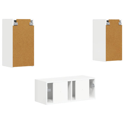 Set mobile TV 6 pcs Bianco Lucido Legno multistrato