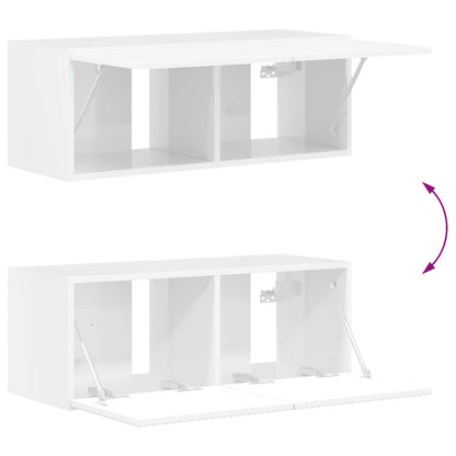 Set mobile TV 6 pcs Bianco Lucido Legno multistrato