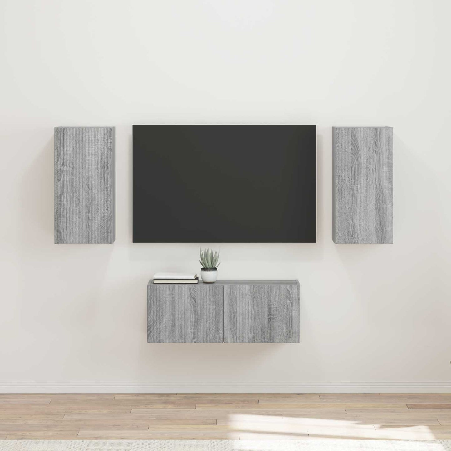 Set mobile TV 6 pcs Grigio Sonoma Legno multistrato