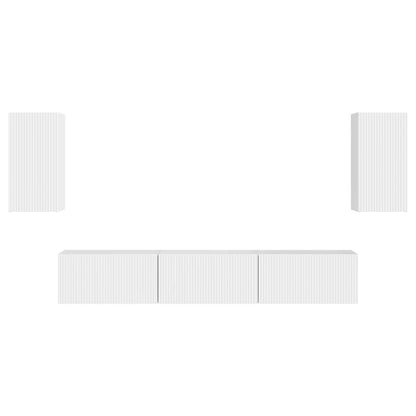 Set mobile TV 3 pcs Bianco Lucido Legno multistrato