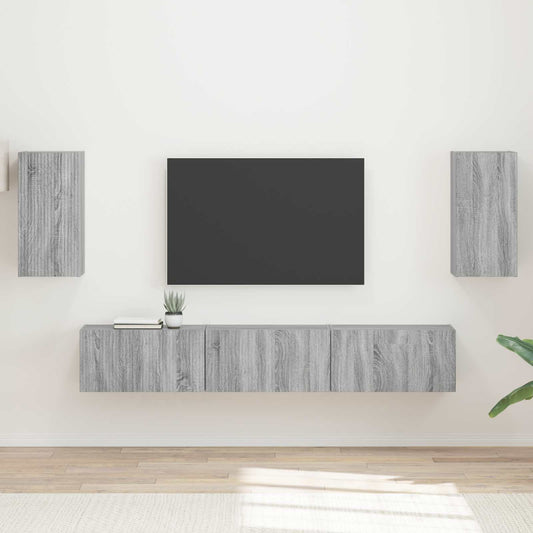Set mobile TV 3 pcs Grigio Sonoma Legno multistrato