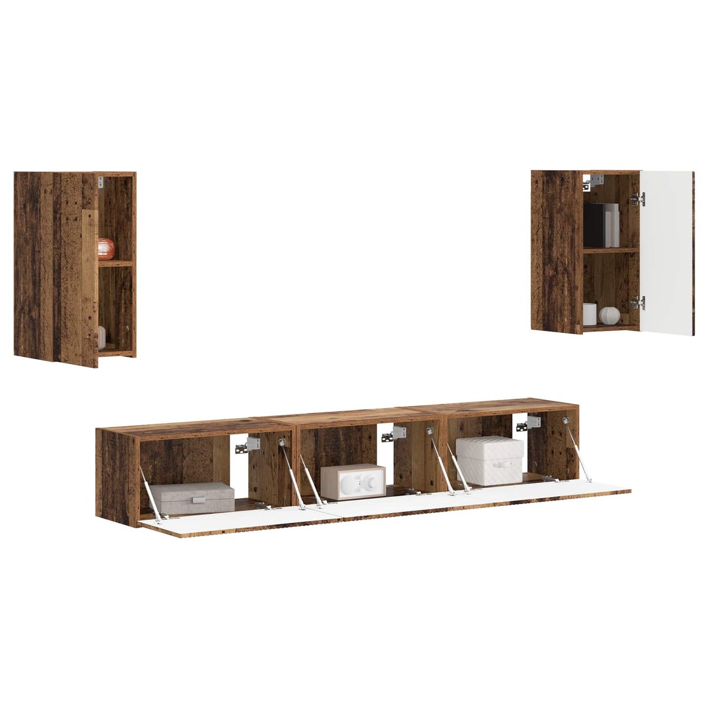Set mobile TV 3 pcs Legno vecchio Legno multistrato