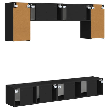Set mobile TV 4 pz Nero Legno ingegnerizzato | homemem39