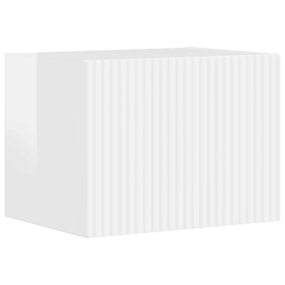 Set mobile TV 5 pcs Bianco Lucido Legno multistrato