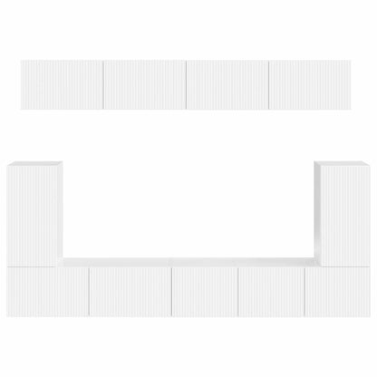 Set mobile TV 5 pcs Bianco Lucido Legno multistrato