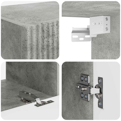 Set mobile TV 4 pcs Grigio cemento Legno multistrato | homemem39
