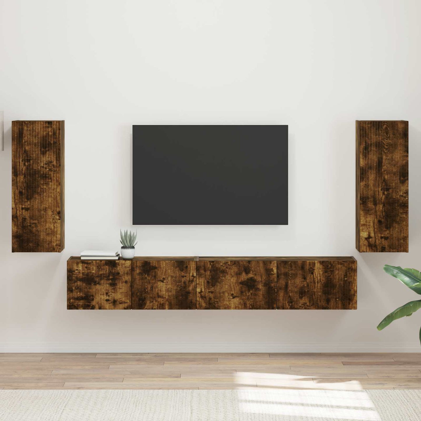 Set mobile TV 4 pcs Rovere fumé Legno multistrato