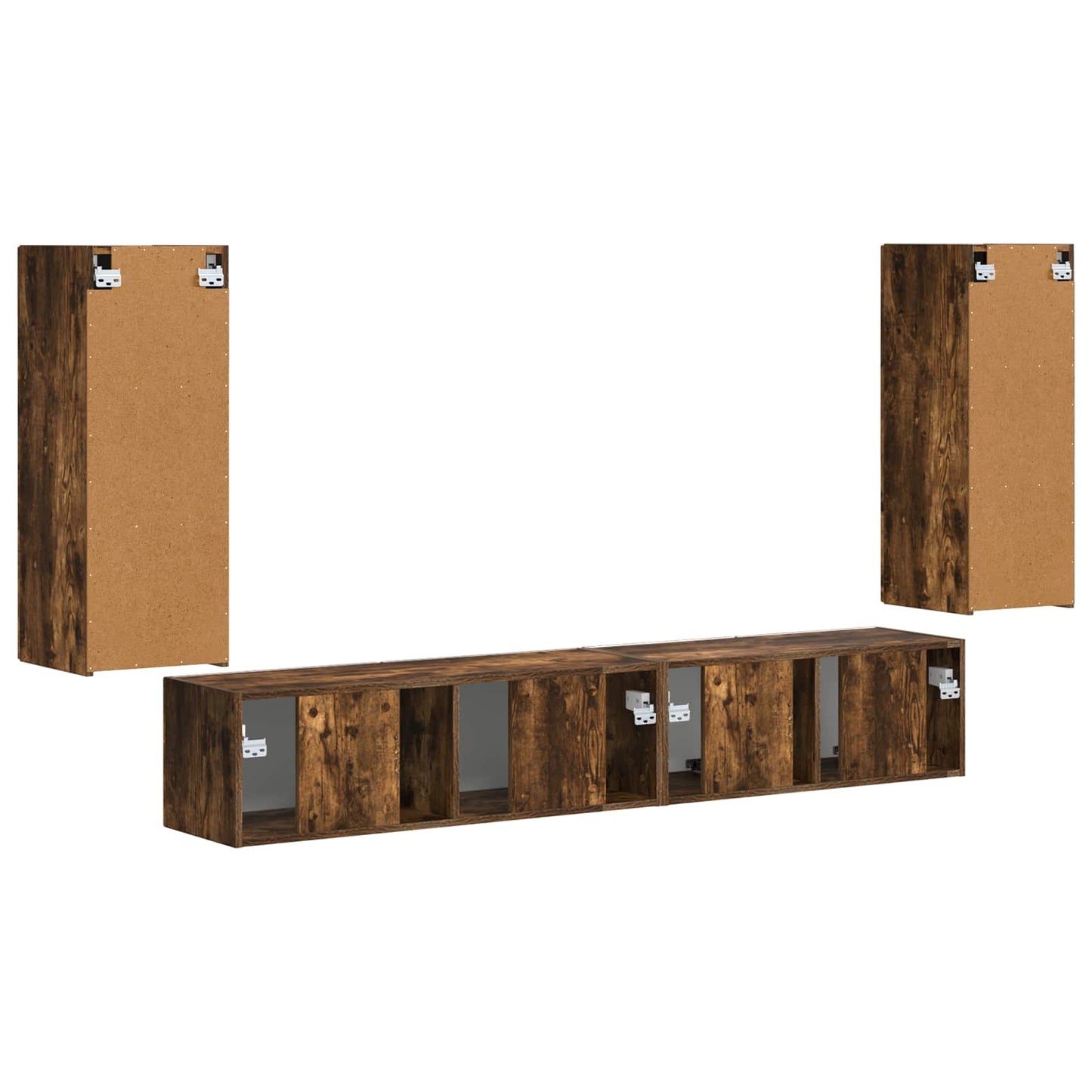 Set mobile TV 4 pcs Rovere fumé Legno multistrato