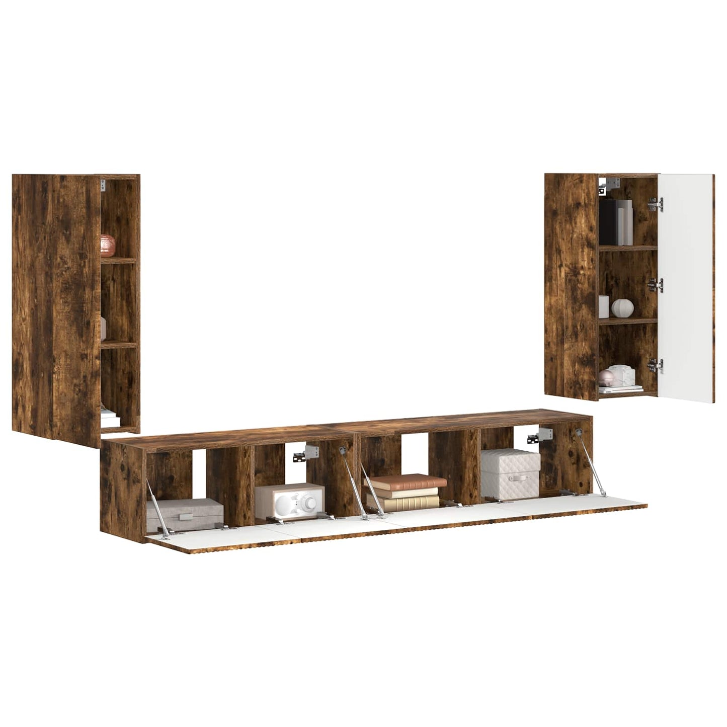 Set mobile TV 4 pcs Rovere fumé Legno multistrato