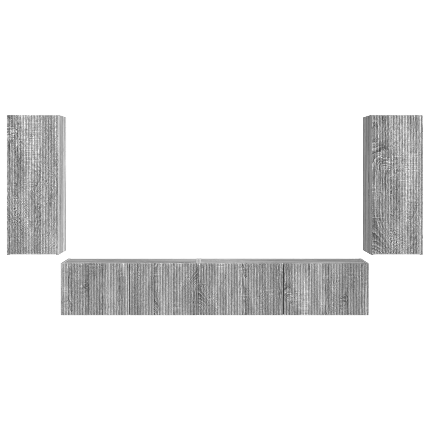 Set mobile TV 4 pcs Grigio Sonoma Legno multistrato