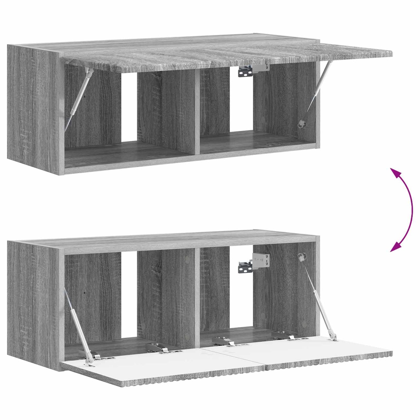 Set mobile TV 4 pcs Grigio Sonoma Legno multistrato