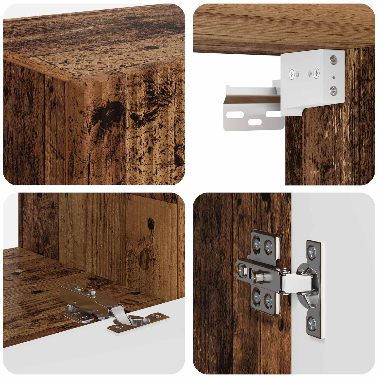 Set mobile TV 4 pcs Legno vecchio Legno multistrato | homemem39