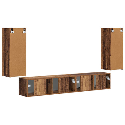 Set mobile TV 4 pcs Legno vecchio Legno multistrato